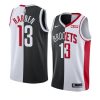 james harden jersey split limited black white rockets mvp men