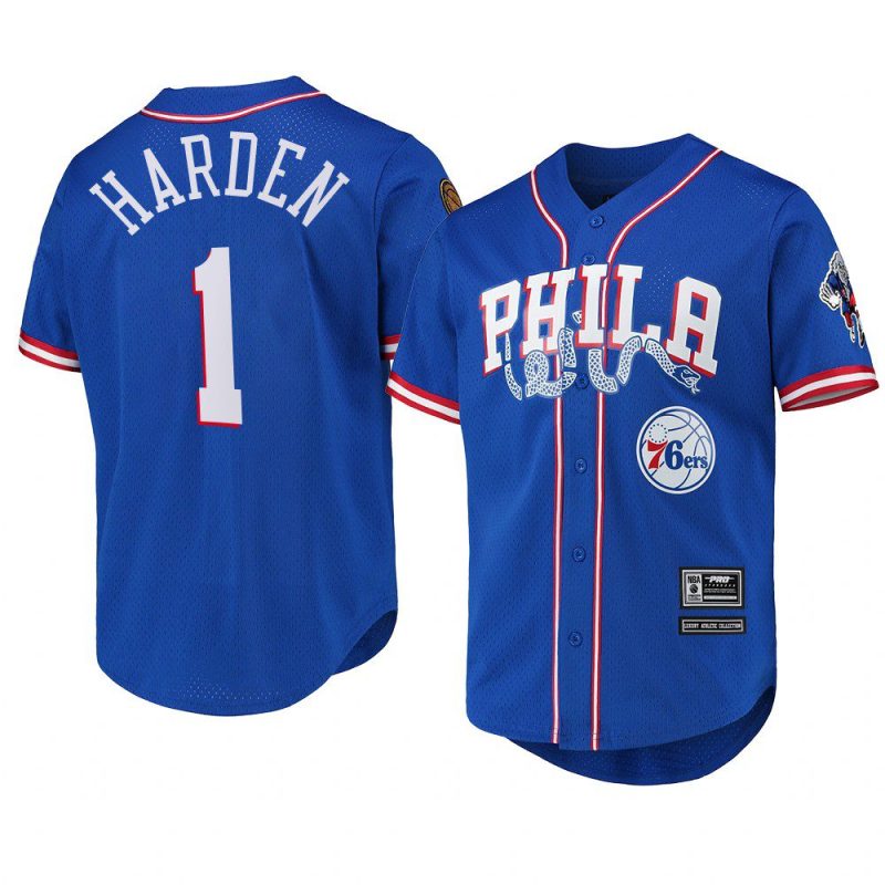 james harden royal capsule baseball jersey