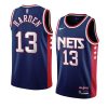 james harden throwback 90s wordmark jersey city edition navy 2021 22