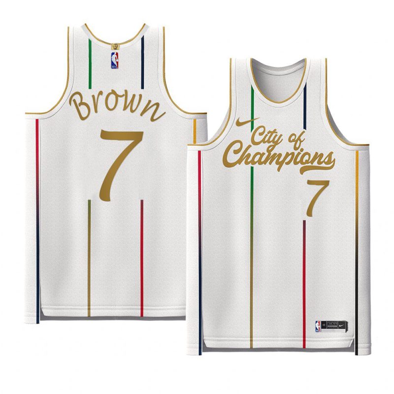 jaylen brown celtics city of champions win 40jersey white