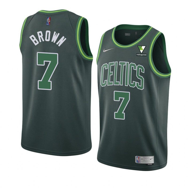 jaylen brown jersey earned green vistaprint patch men's