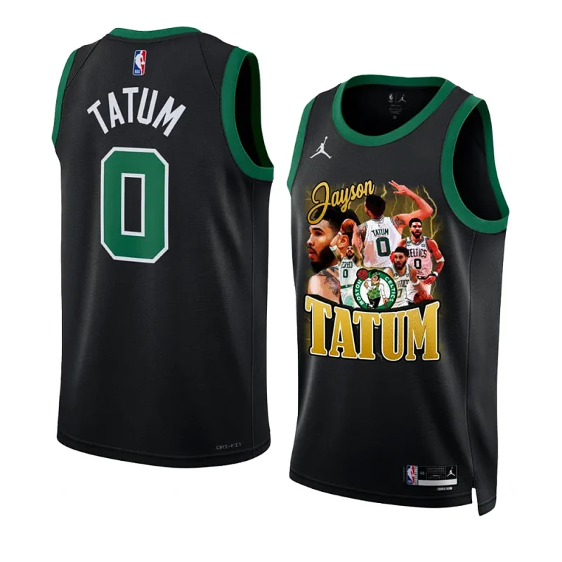 jayson tatum celtics the green machine blackjersey screen print graphics