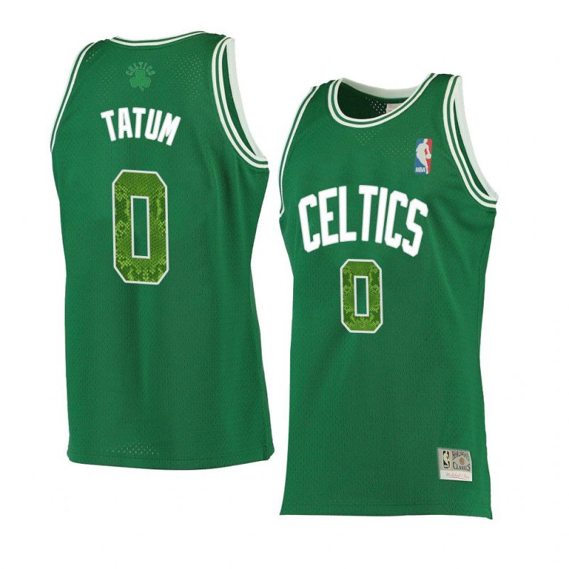 jayson tatum hardwood classics jersey snakeskin green