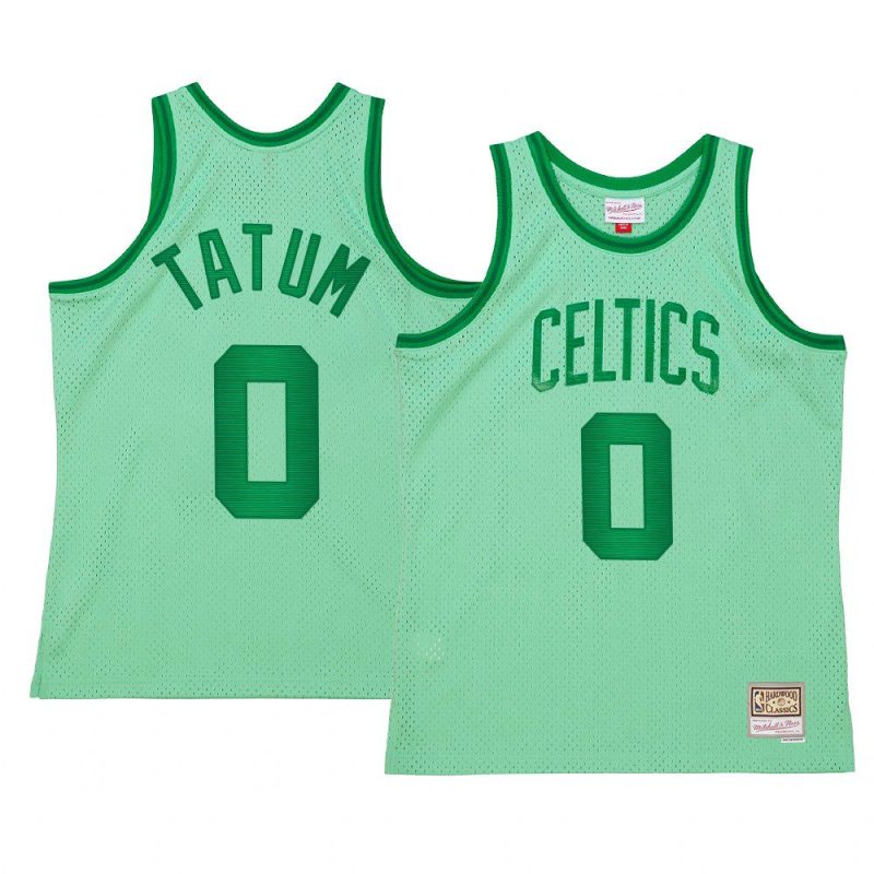 jayson tatum jersey space knit green hardwood classics