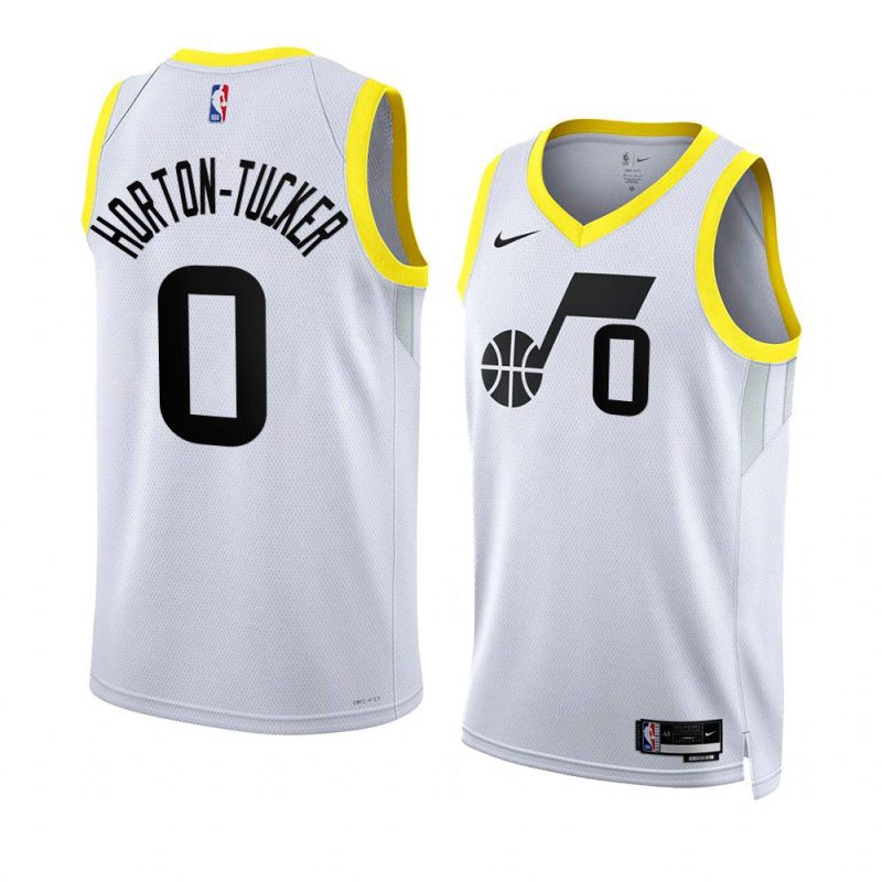 jazz talen horton tucker white 2022 23association edition swingman jersey