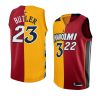 jimmy butler heat x golden eagles split red goldjersey red gold