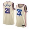 joel embiid jersey earned edition cream 2020 21