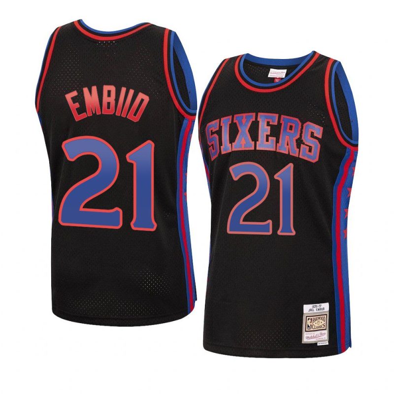 joel embiid jersey reload black hardwood classics men's