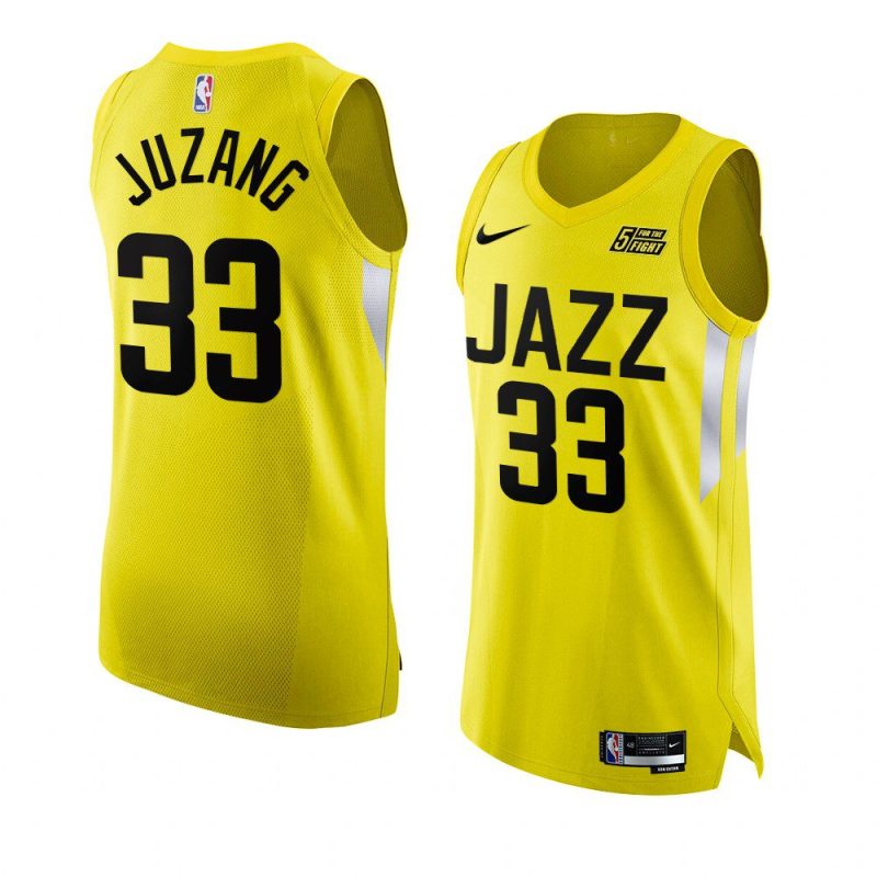 johnny juzang 2022 23jazz jersey icon editionauthentic yellow