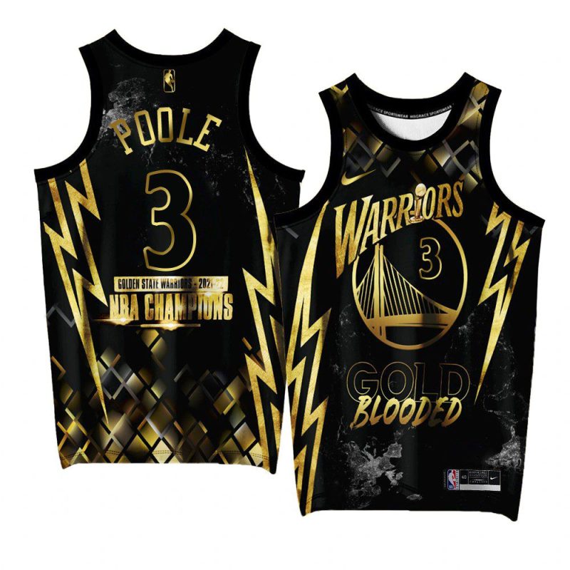 jordan poole warriors 2022 gold program champions exclusivejersey black