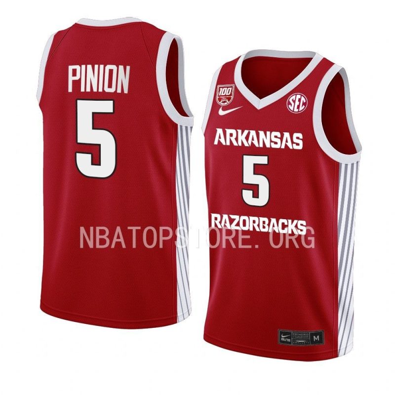 joseph pinion 100 season jersey college basketball red 2022 23