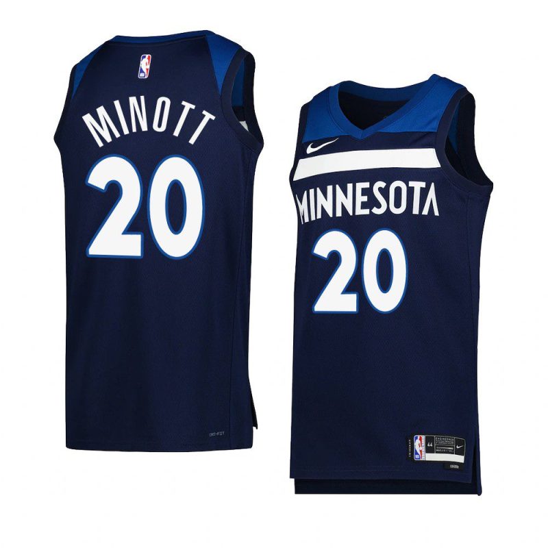 josh minott timberwolvesjersey 2022 23icon edition navyswingman