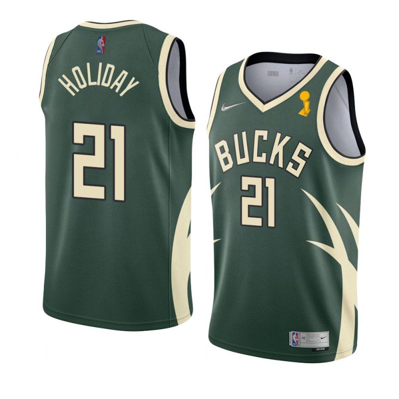 jrue holiday earned jersey 2021 nba finals champions green