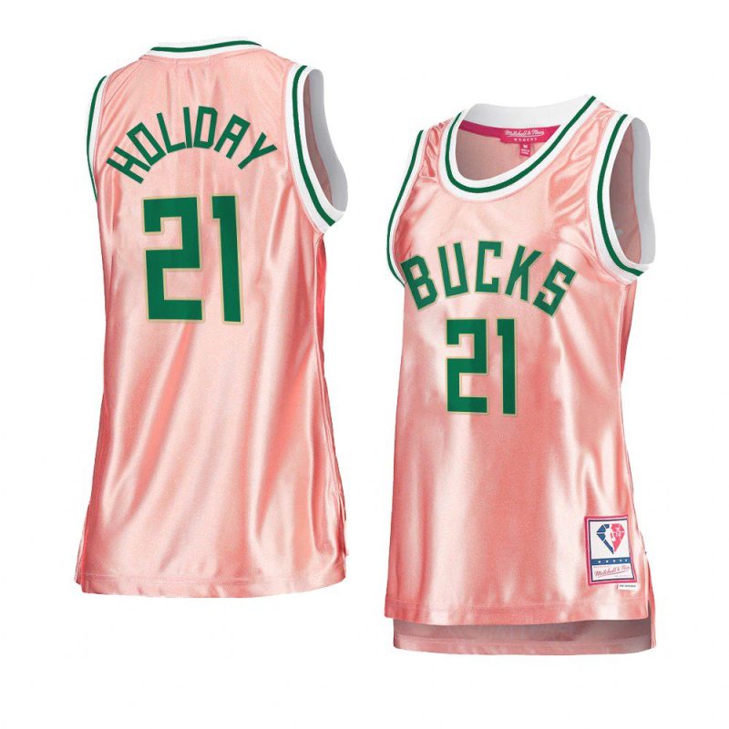 jrue holiday women 75th anniversary jersey rose gold pink