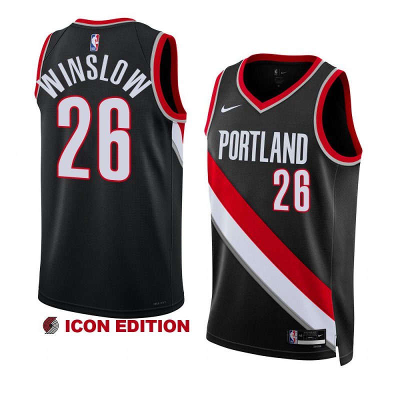 justise winslow blazersjersey 2022 23icon edition blackswingman