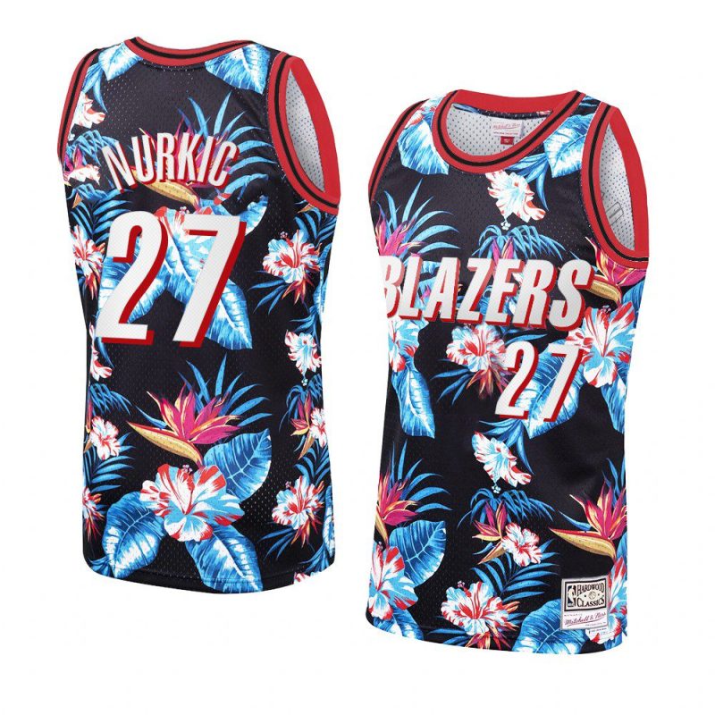 jusuf nurkic black floral fashion jersey