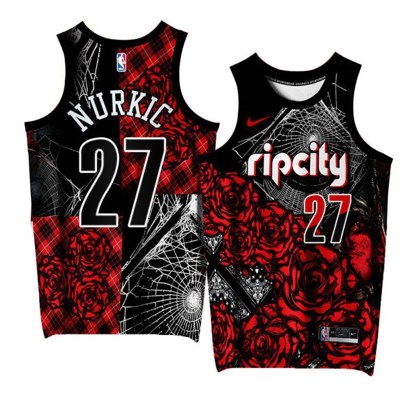 jusuf nurkic blazers rose garden exclusive editionjersey black