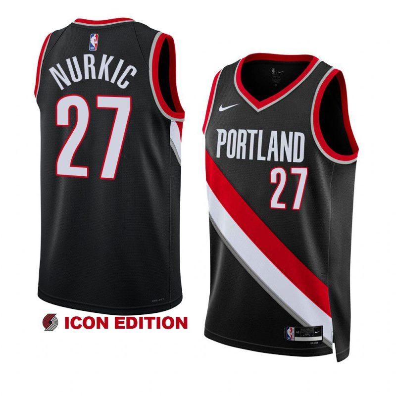 jusuf nurkic blazersjersey 2022 23icon edition blackswingman