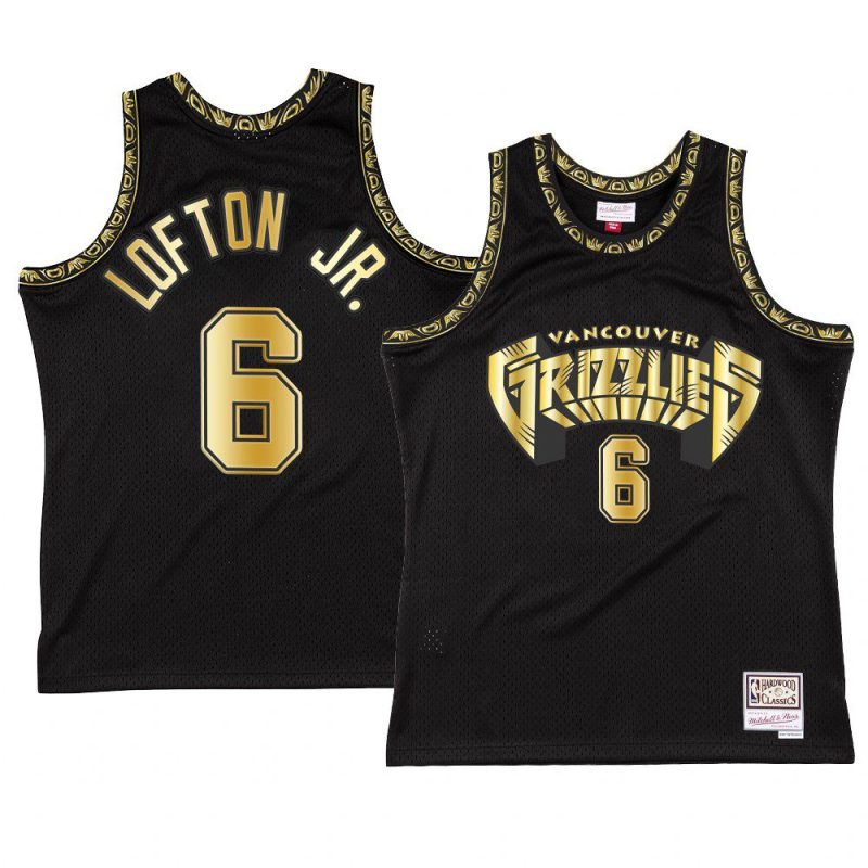 kenneth lofton jr. gold logo jersey hardwood classics black