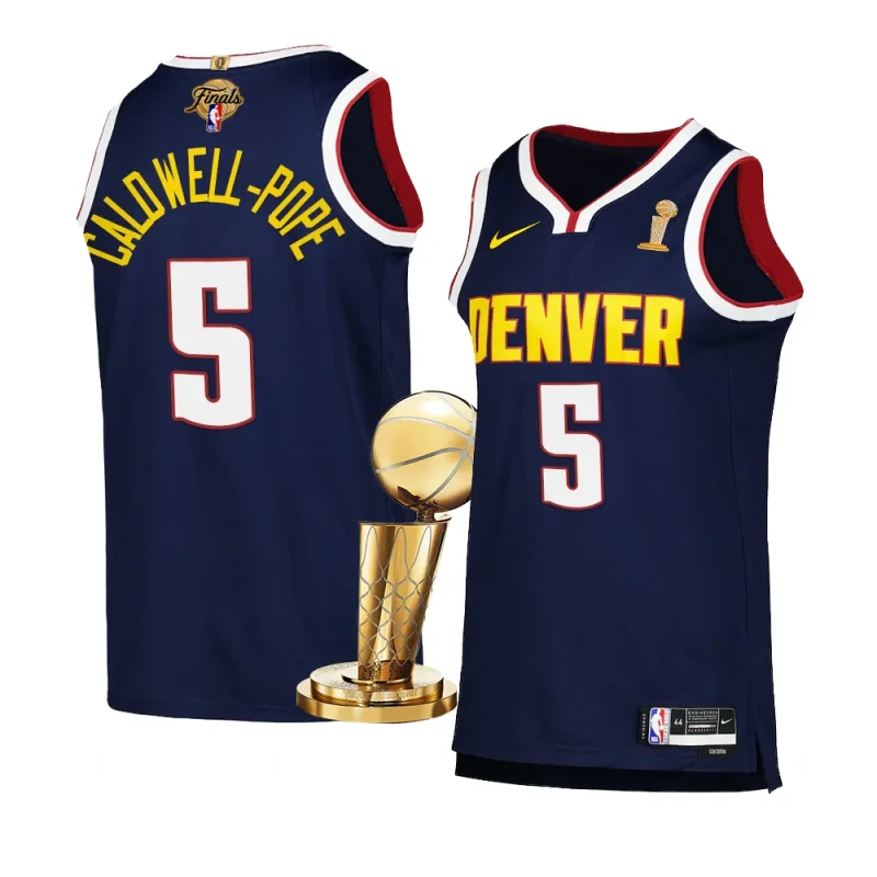 kentavious caldwell pope icon edition jersey 2023 nba finals champions navy