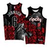 keon johnson blazers rose garden exclusive editionjersey black