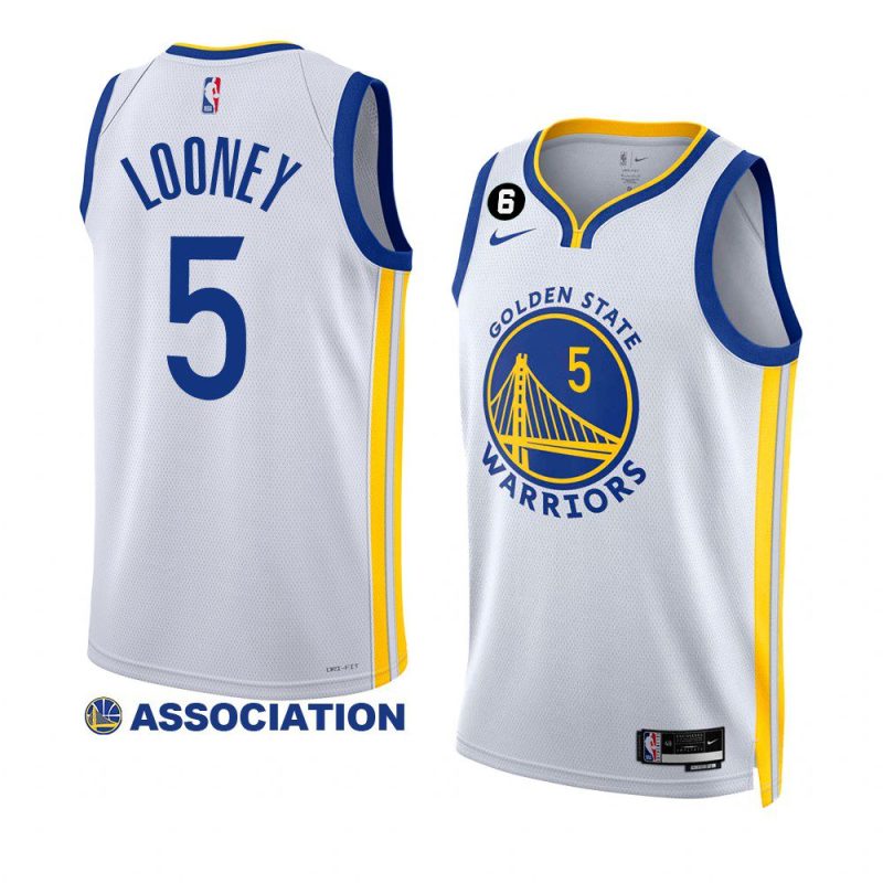 kevon looney warriorsjersey 2022 23association edition whiteno.6 patch