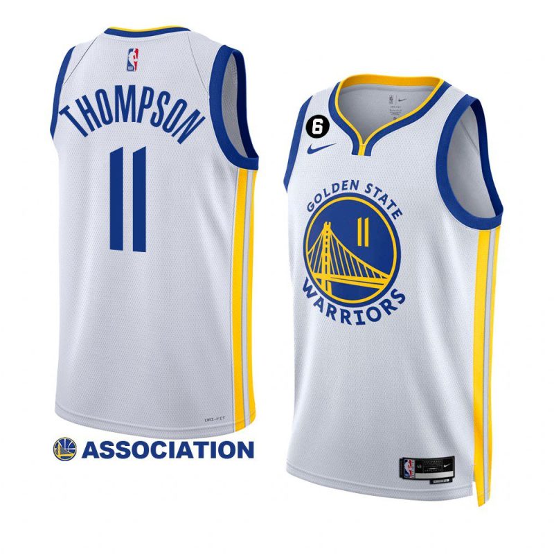 klay thompson warriorsjersey 2022 23association edition whiteno.6 patch