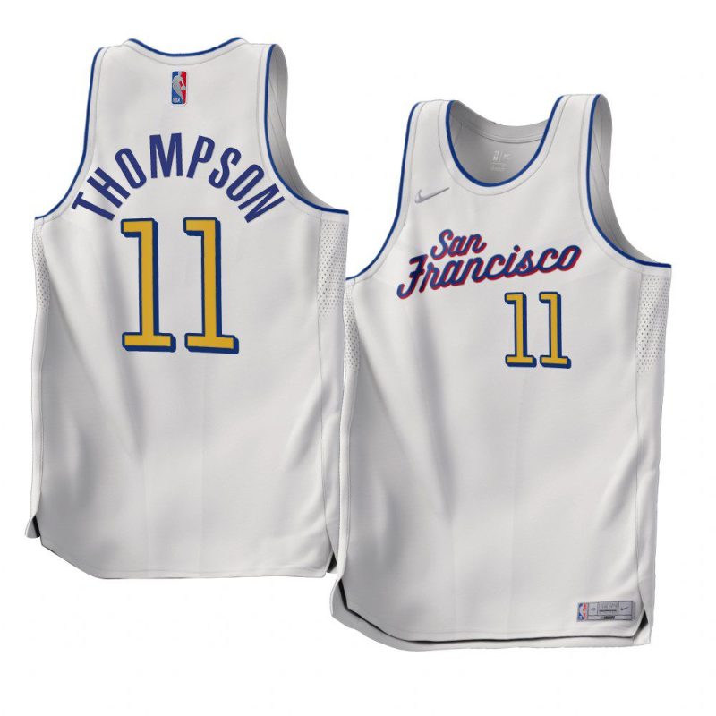 klay thompson white earned edition jersey