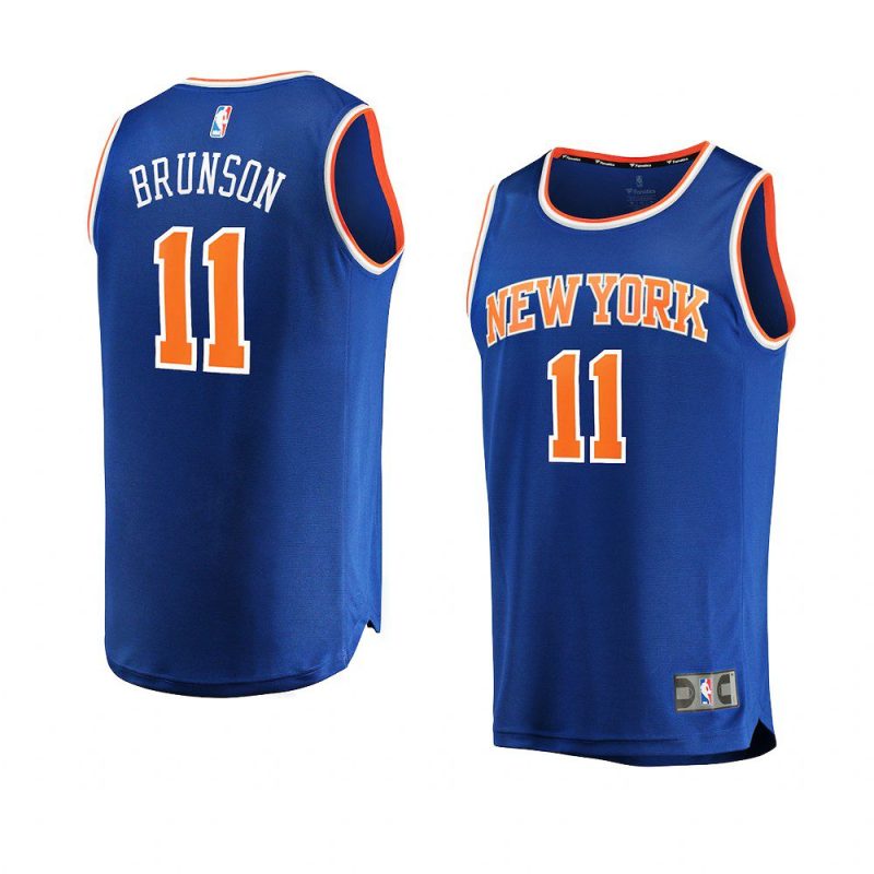 knicks jalen brunson blue fast break replica icon edition jersey