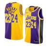 kobe bryant jersey mamba and la king purple gold split special men