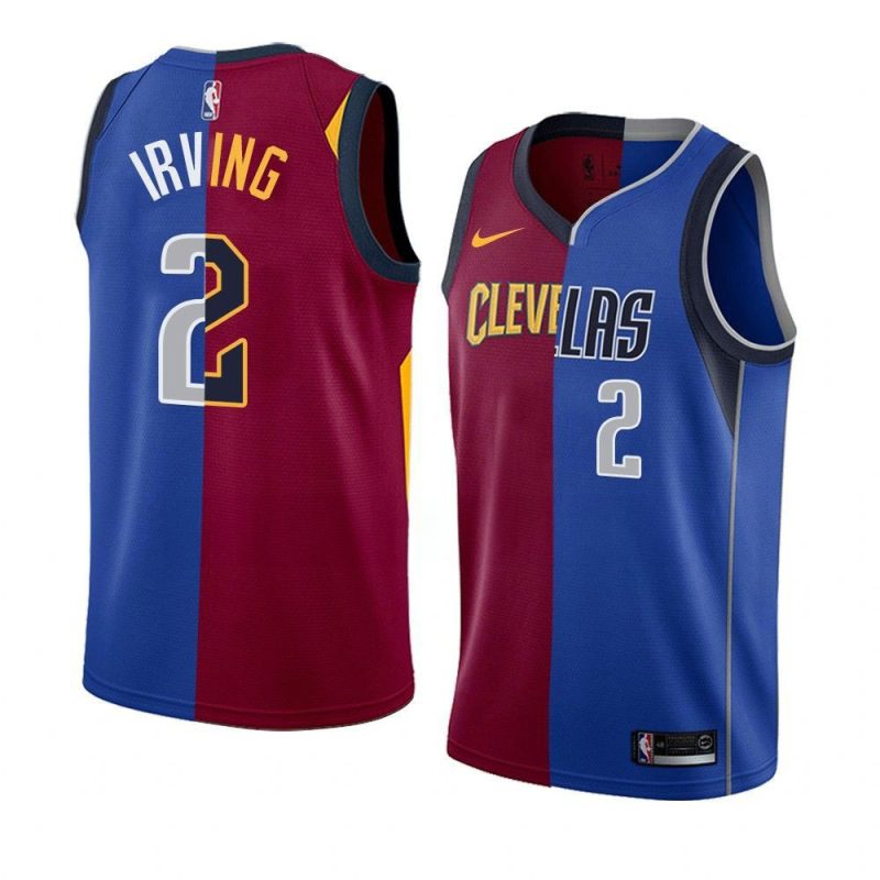 kyrie irving cavaliers x mavericks split red blueje