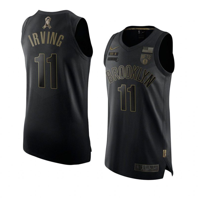 kyrie irving jersey 2020 salute to service black authentic men's