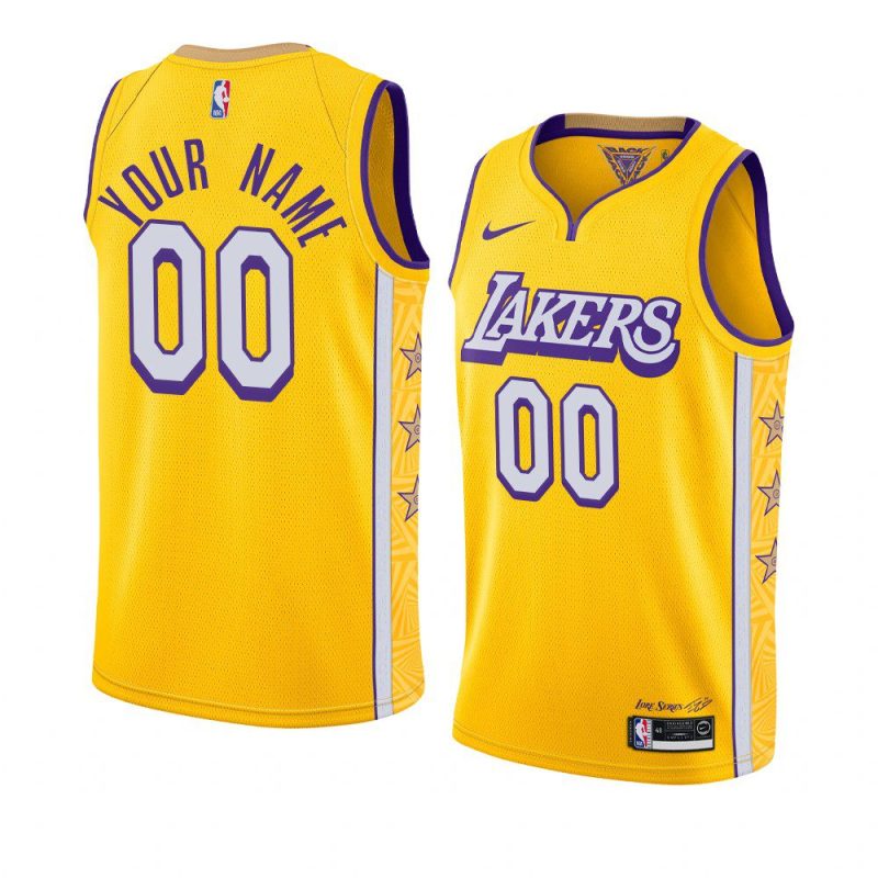 lakers custom city jersey men's gold 2019 20