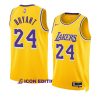 lakers kobe bryant gold 2022 23icon edition swingman jersey