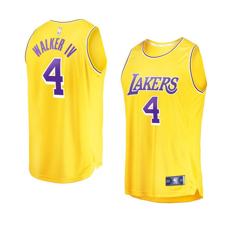 lakers lonnie walker iv gold fast break replica icon edition jersey