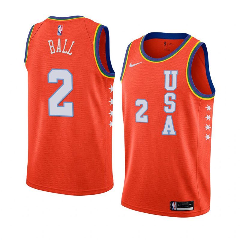 lamelo ball 2021 nba rising star jersey usa team orange