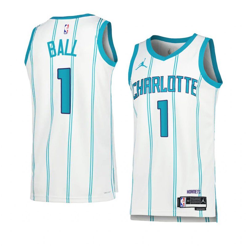 lamelo ball hornetsjersey 2022 23association edition whiteswingman