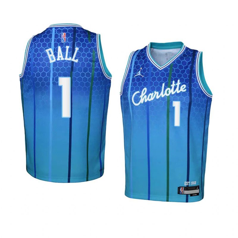 lamelo ball hornetsjersey city edition blue 0a