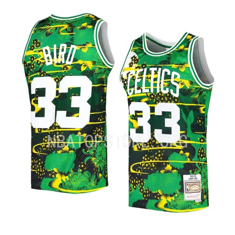 larry bird celtics jersey lunar new year green personalized