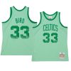 larry bird celtics jersey space knit green 1985 86 hwc