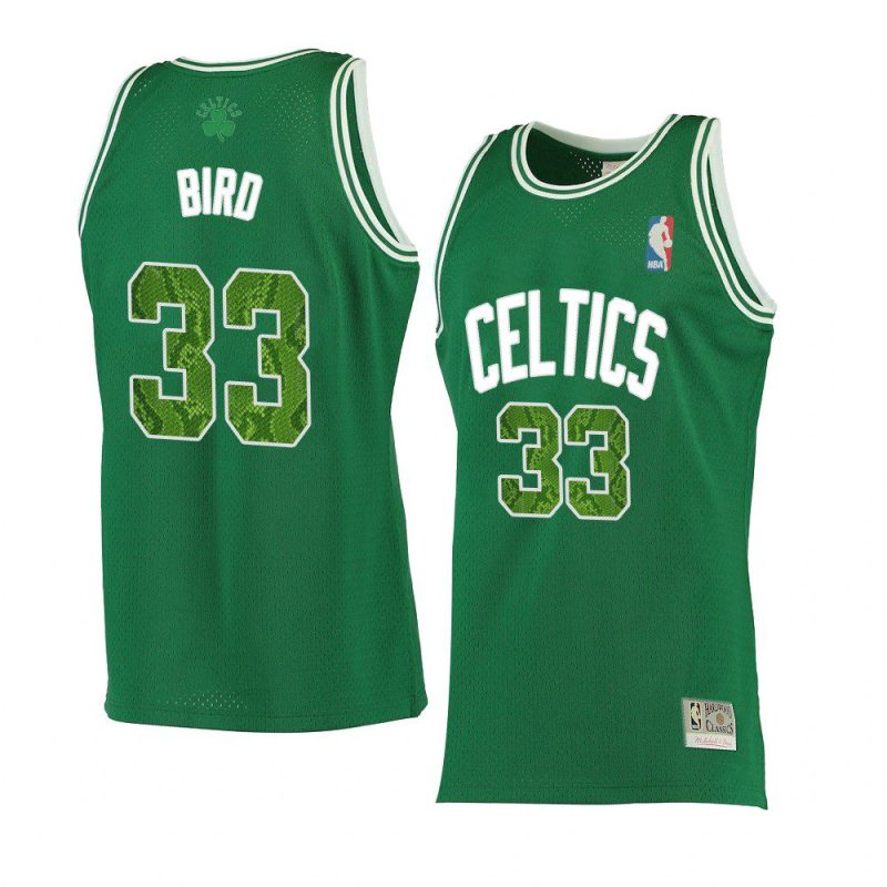 larry bird hardwood classics jersey snakeskin green