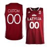 latvia basketball 2023 fiba world cup custom red away jersey