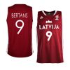 latvia basketball 2023 fiba world cup dairis bertans red away jersey