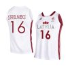 latvia basketball 2023 fiba world cup janis strelnieks white home jersey