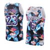 lebron james 23 changed jersey floral fashion black