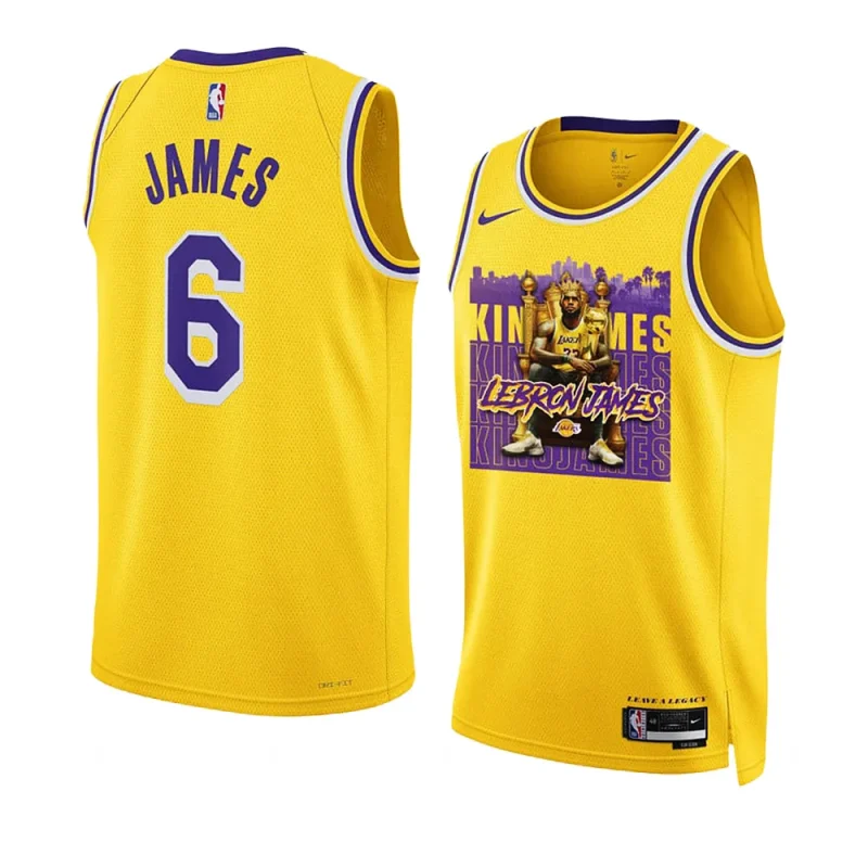 lebron james lakers royalty goldjersey screen print graphics