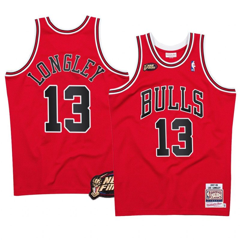 luc longley bulls jersey 1997 98 nba finals red the last dance