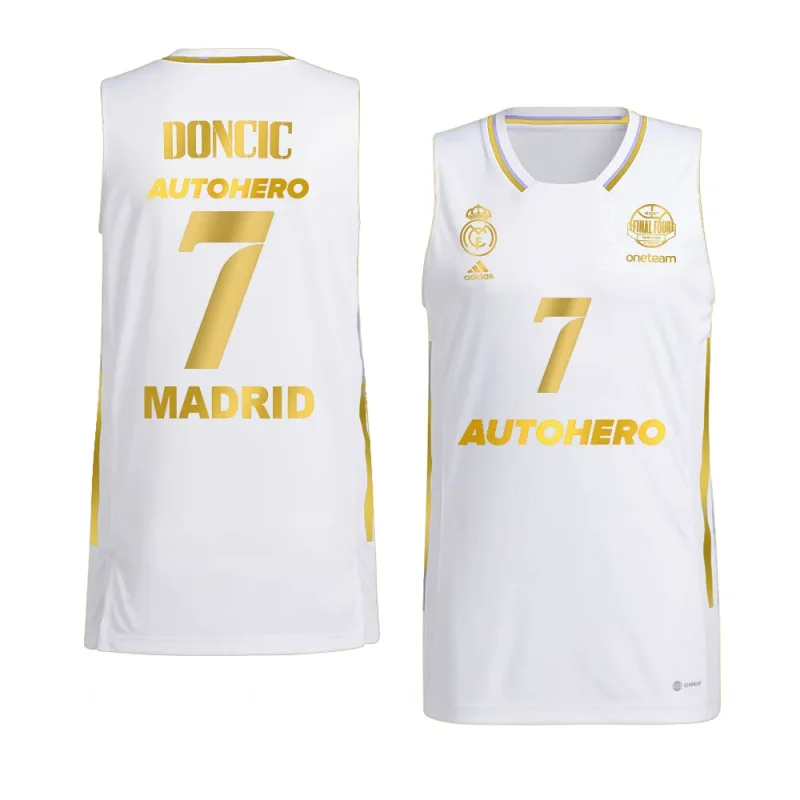 luka doncic golden edition jersey euroleague champ11ons white