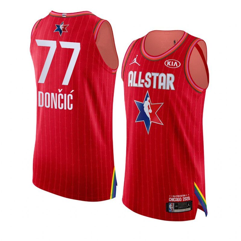 luka doncic western conference jersey 2020 nba all star game red authentic men's