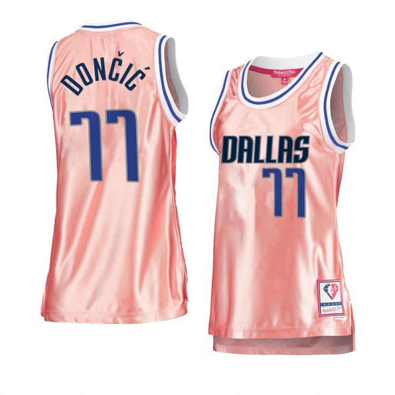 luka doncic women 75th anniversary jersey rose gold pink